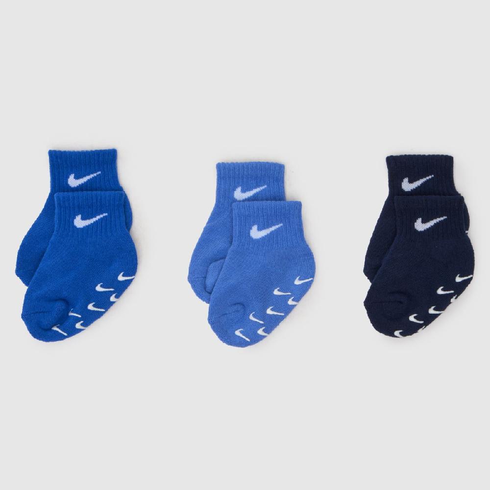 schuh Nike Kids Swoosh Socks 3 Pack in Blue Multi