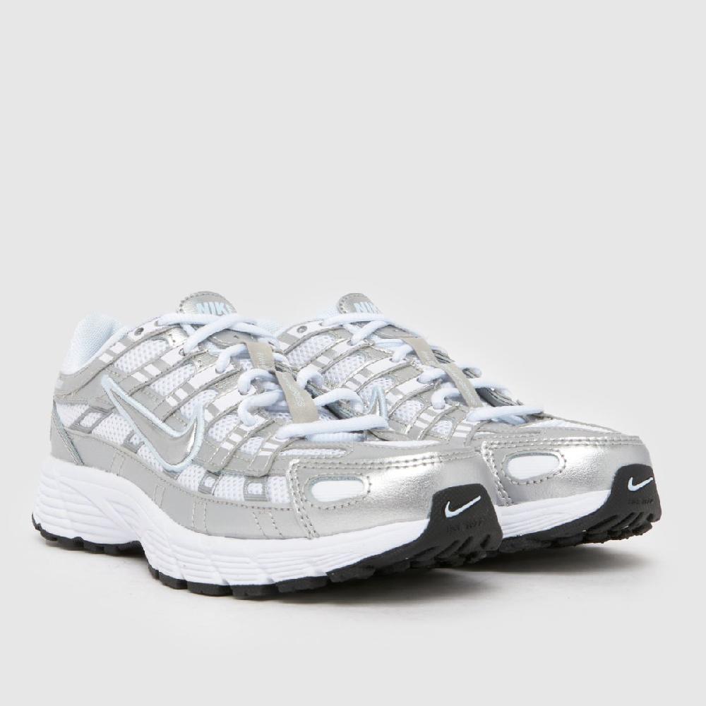Schuh Nike P-6000 Youth In White & Silver