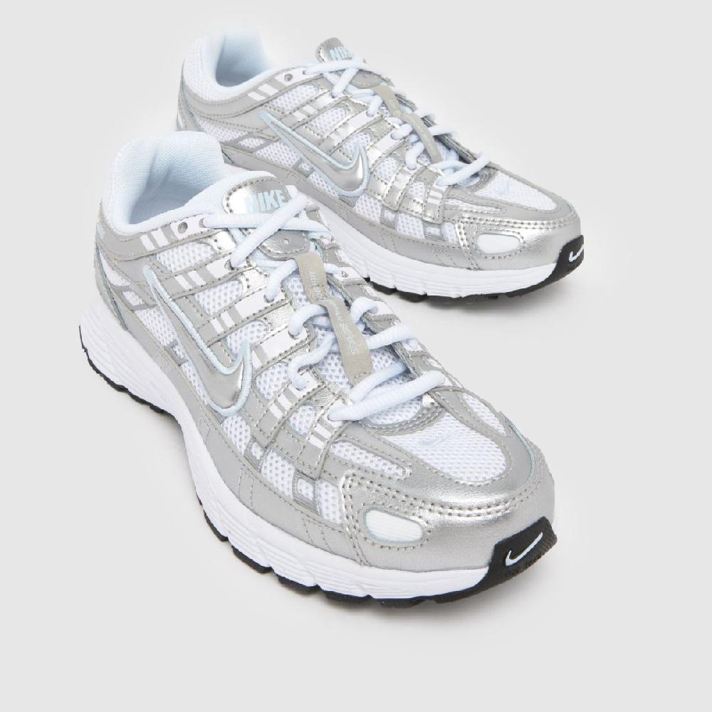 Schuh Nike P-6000 Youth In White & Silver