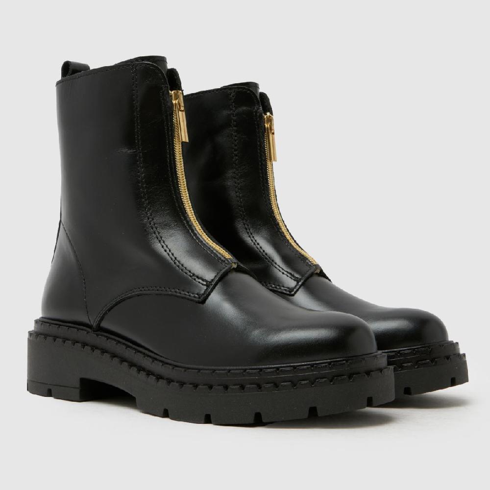 Schuh Schuh Amber Leather Zip In Black