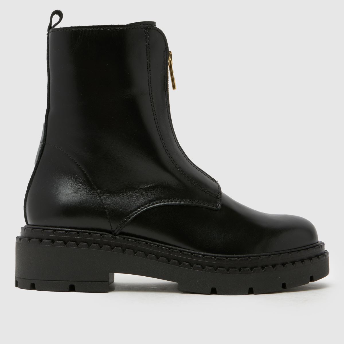schuh schuh Amber Leather Zip in Black