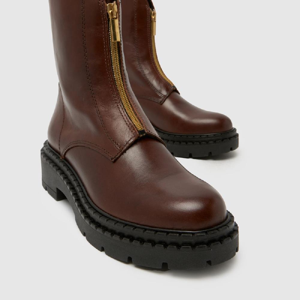 Schuh Schuh Amber Leather Zip In Brown