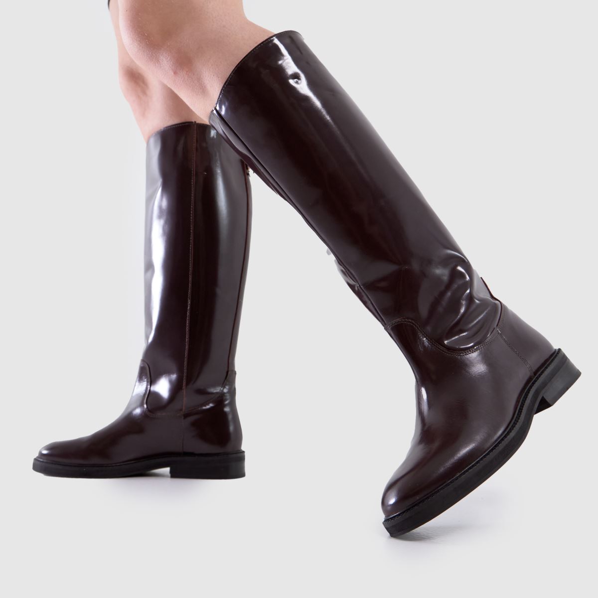 Schuh Schuh Daffodil Leather Riding In Burgundy