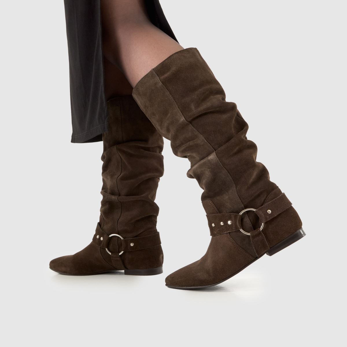 Schuh Schuh Dallis Suede Stud Pixie In Brown