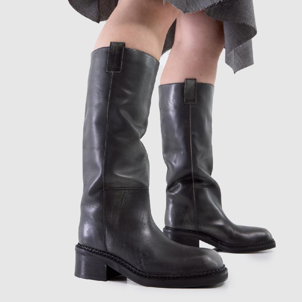 Schuh Schuh Doria Leather Knee High In Black