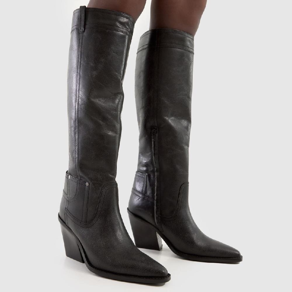 Schuh Schuh Dusk Leather Knee High In Black