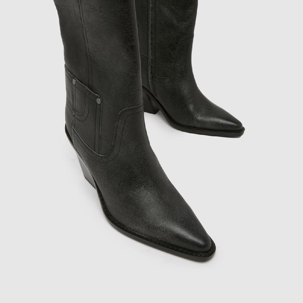 Schuh Schuh Dusk Leather Knee High In Black