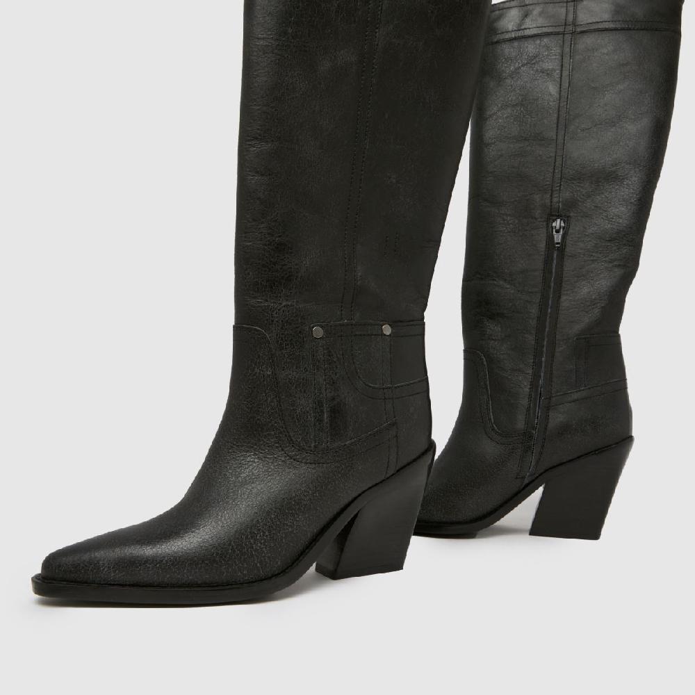 Schuh Schuh Dusk Leather Knee High In Black