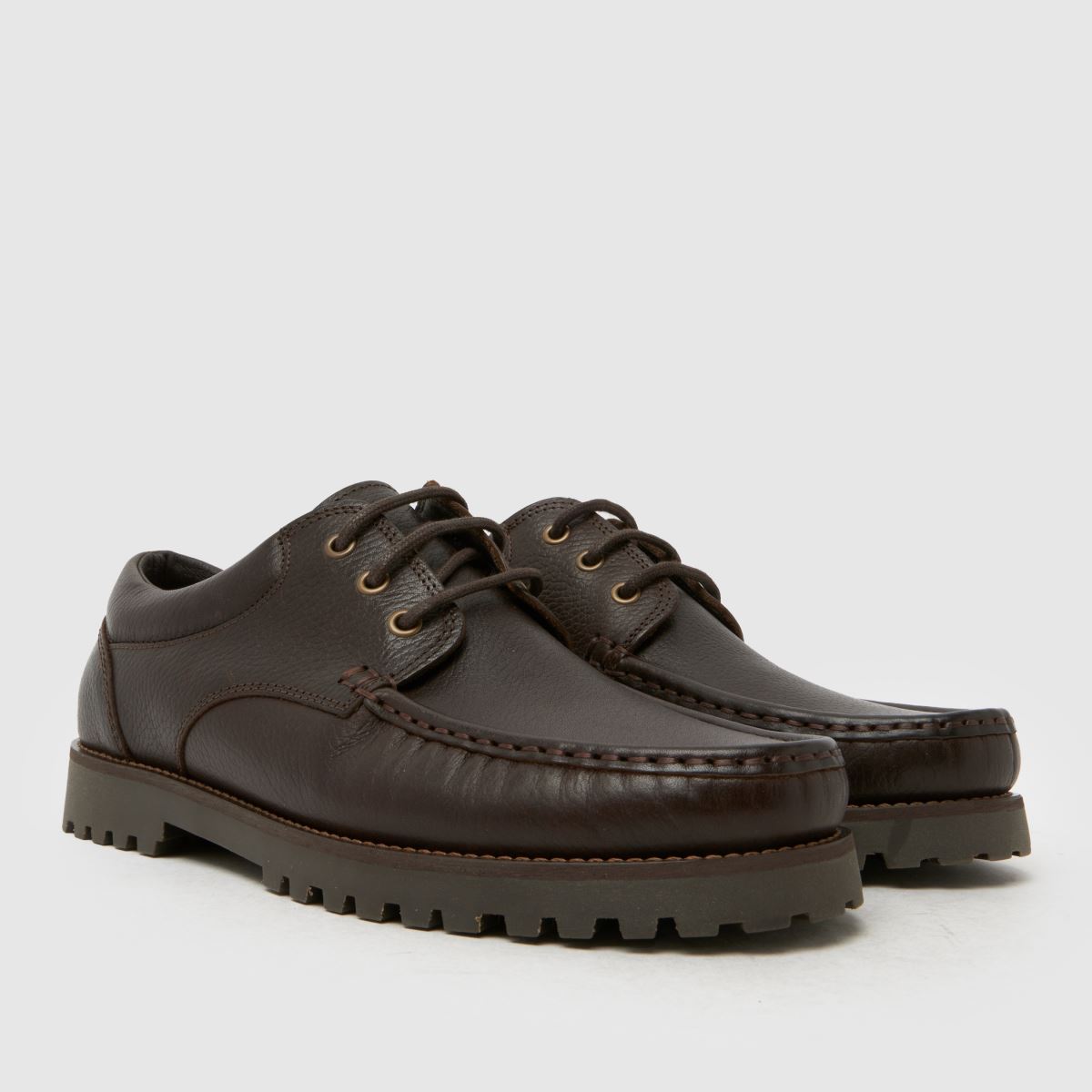 Schuh Schuh Penn Leather Boat In Dark Brown
