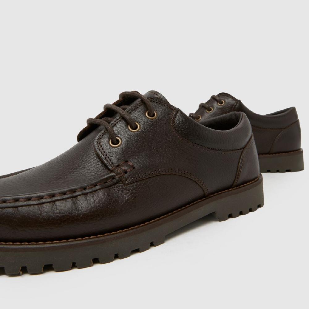 Schuh Schuh Penn Leather Boat In Dark Brown