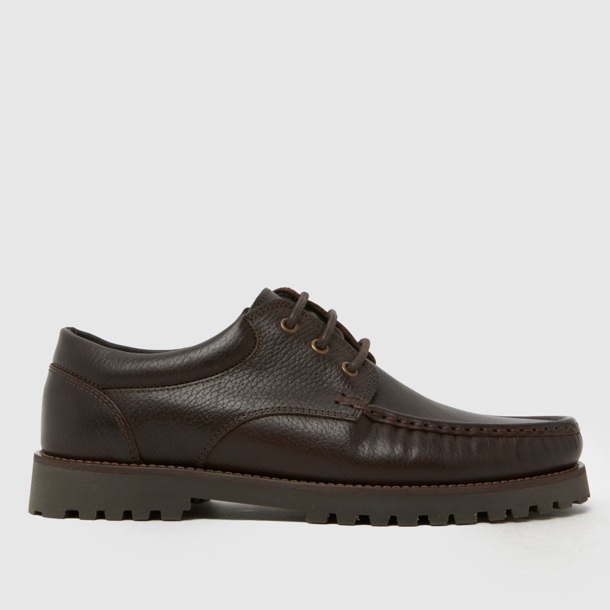 schuh schuh Penn Leather Boat in Dark Brown