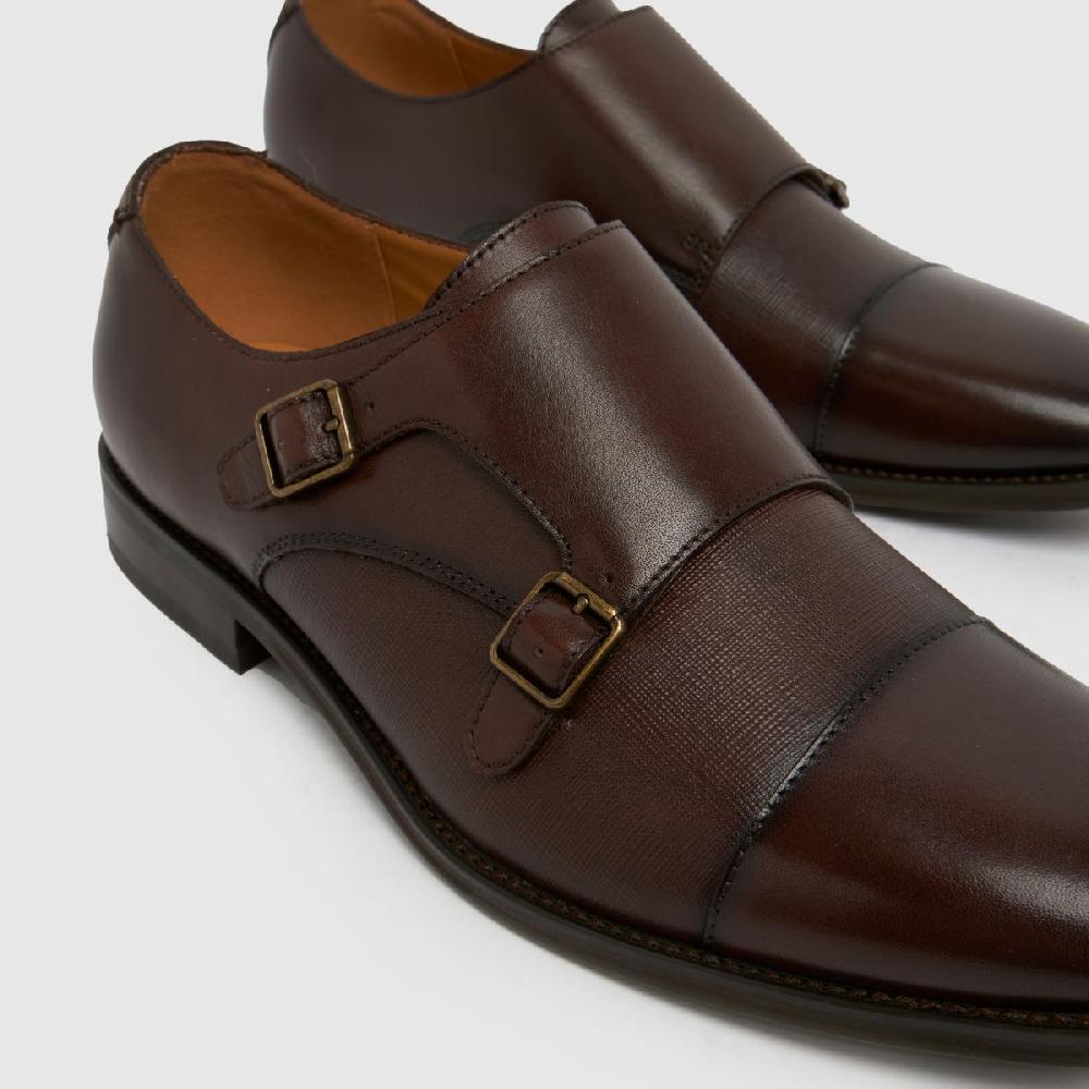 Schuh Schuh Rocky Leather Monk In Brown