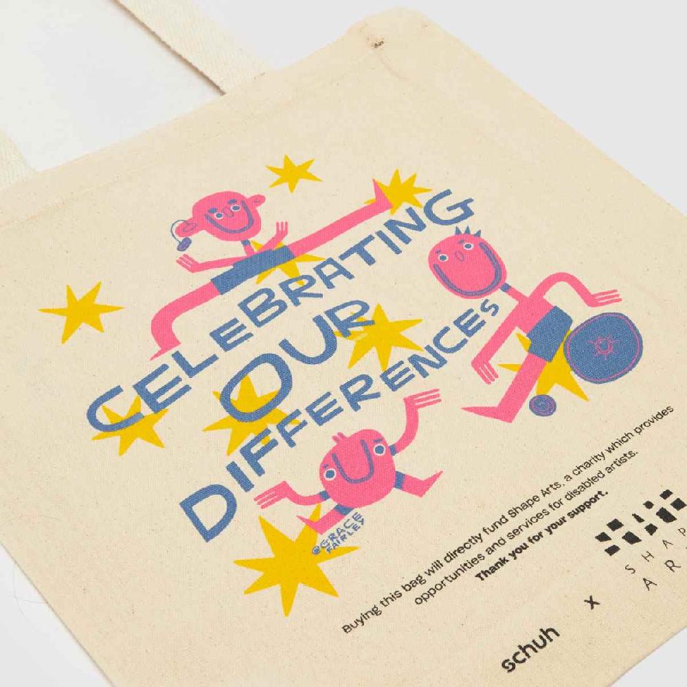 Schuh Schuh Shape Arts Canvas Tote Bag In Natural