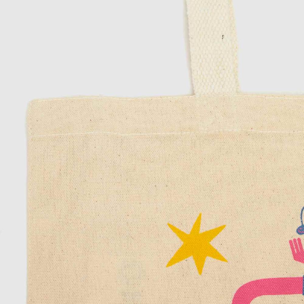 Schuh Schuh Shape Arts Canvas Tote Bag In Natural