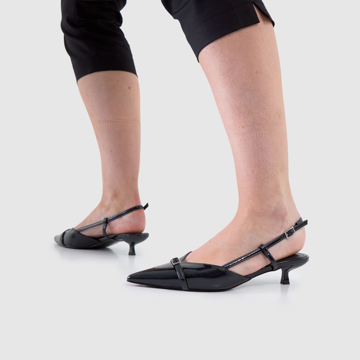 Schuh Schuh Sybill Buckle Kitten In Dark Green