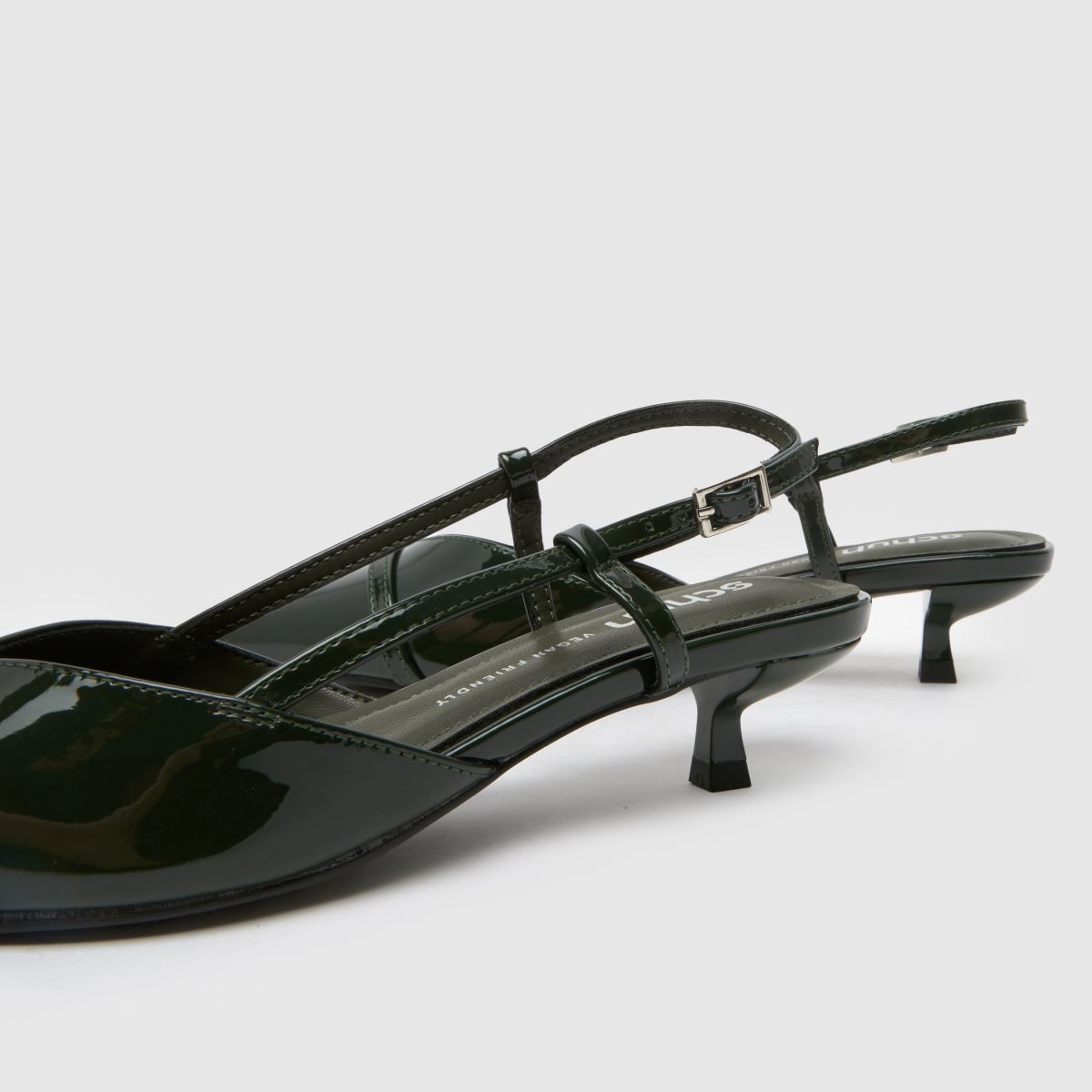 Schuh Schuh Sybill Buckle Kitten In Dark Green