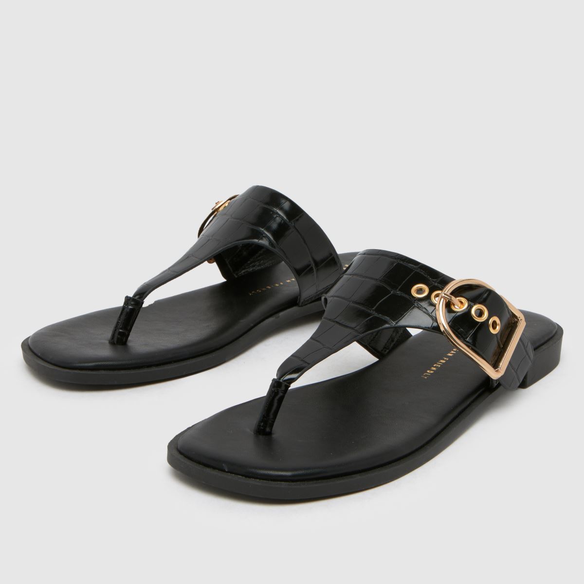 Schuh Schuh Teena Buckle Toe Post In Black