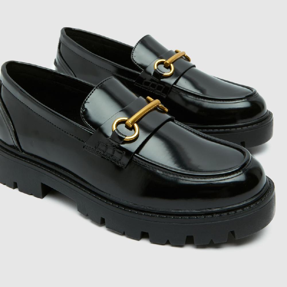 Schuh Schuh Wide Fit Lex Snaffle Loafer In Black