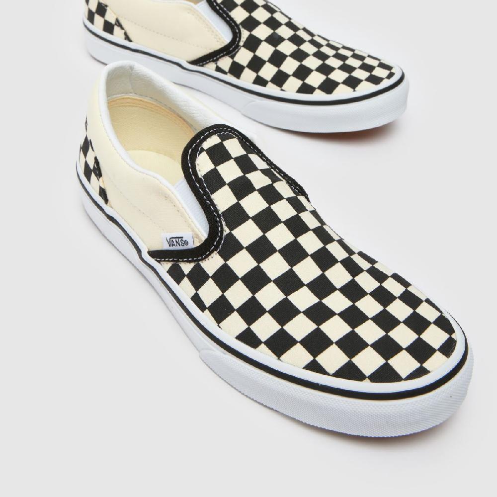 Schuh Vans Classic Slip-on Youth In White & Black
