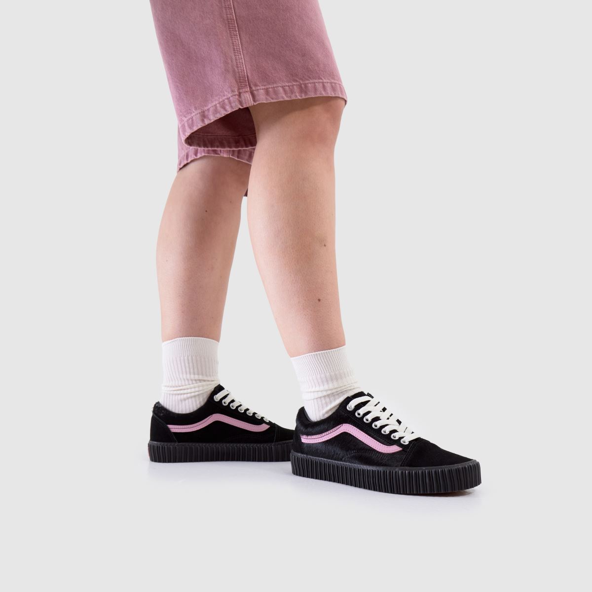 Schuh Vans Old Skool Creeper In Black & Pink