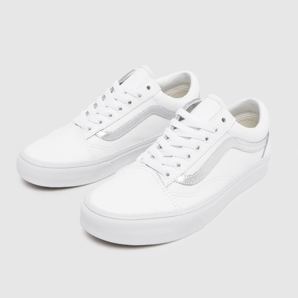 Schuh Vans Old Skool In White & Silver