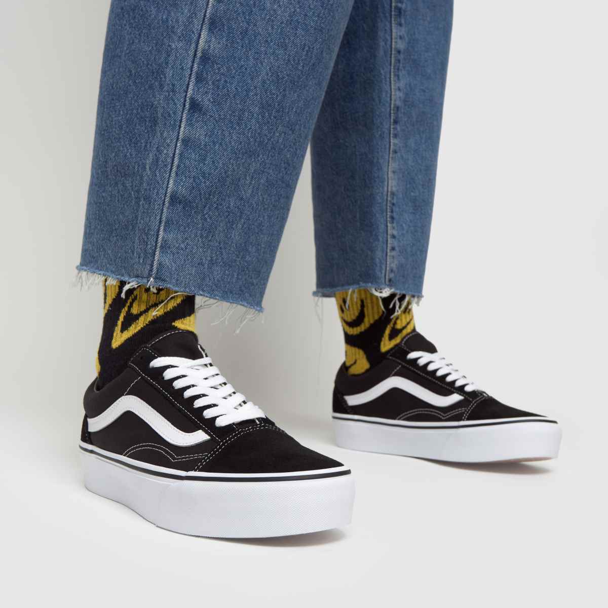 Schuh Vans Old Skool Platform In Black & White