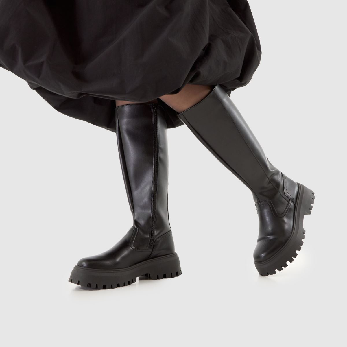 Schuh Schuh Wide Fit Diana Chunky Knee High In Black