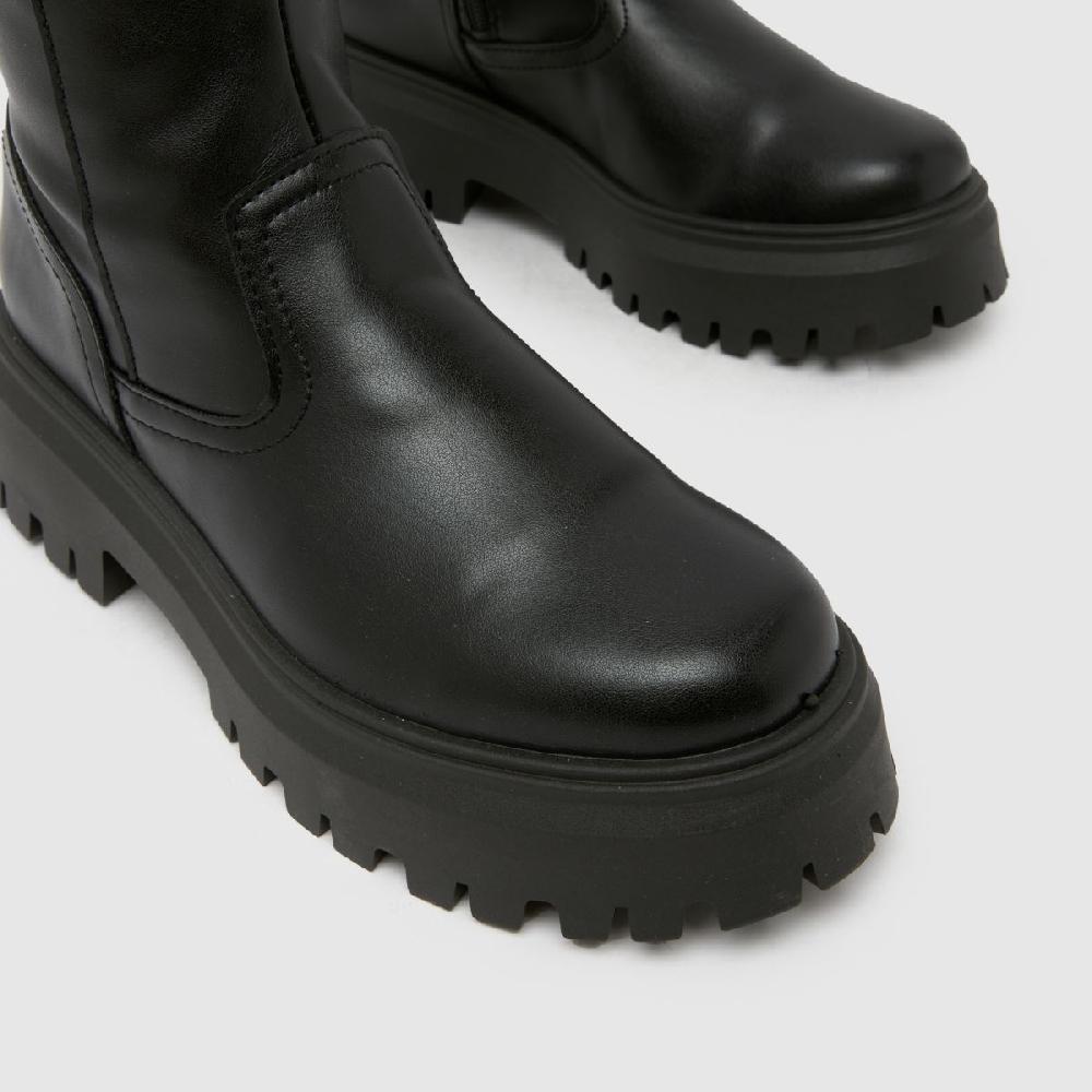 Schuh Schuh Wide Fit Diana Chunky Knee High In Black