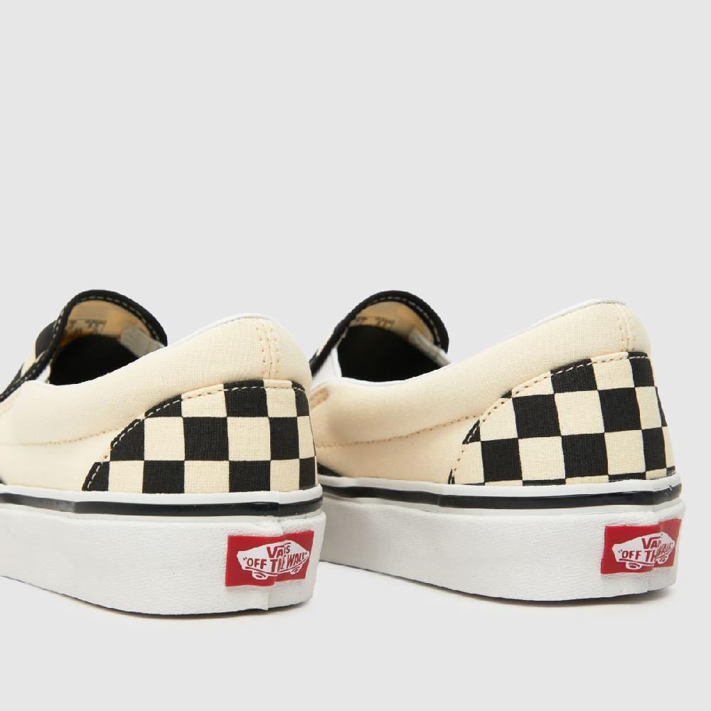 Schuh Vans Checkerboard Classic Slip-On In Black & Cream