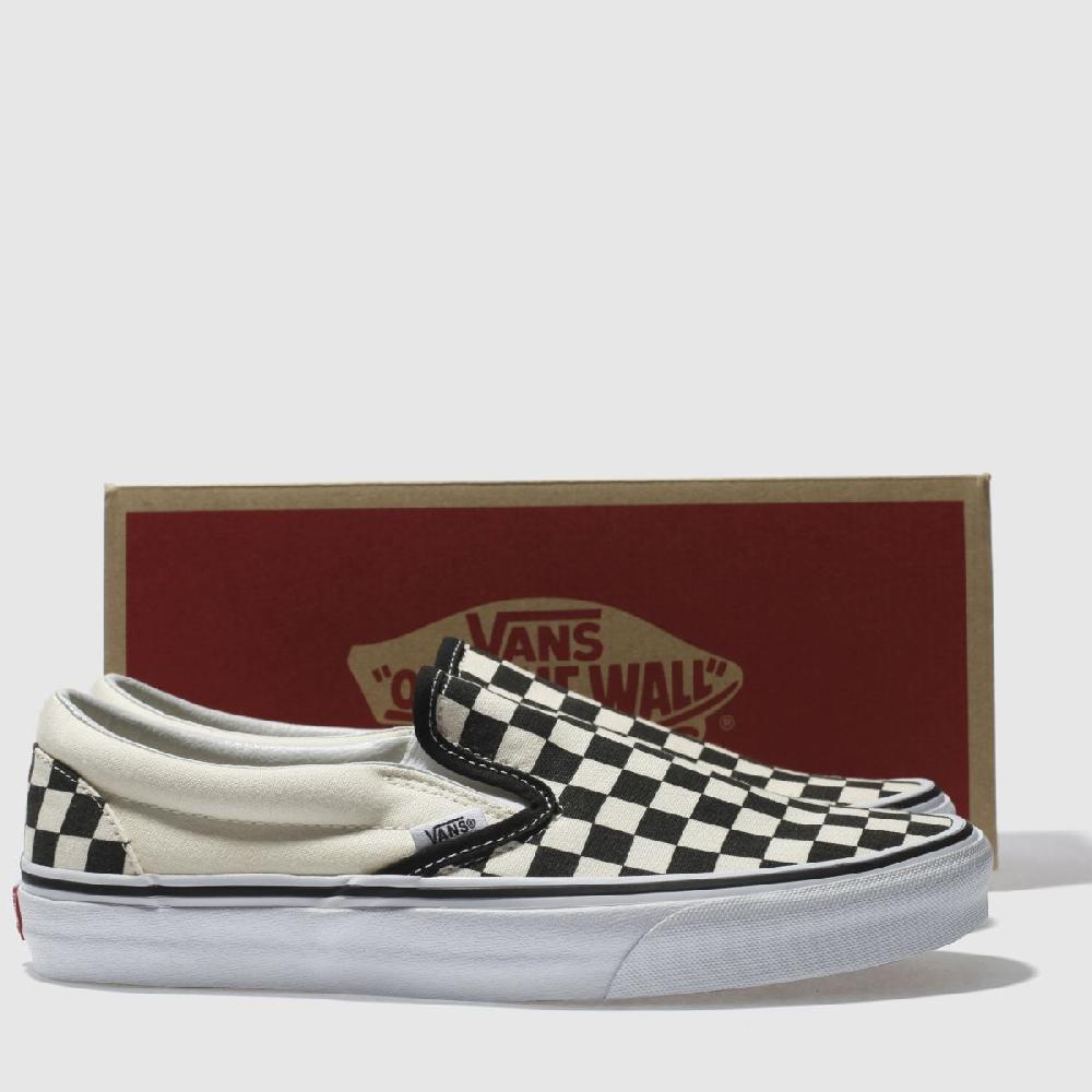 Schuh Vans Classic Checkerboard Slip On In Black & Cream