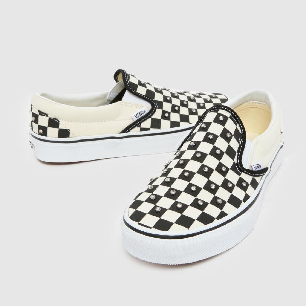 Schuh Vans Classic Slip-on Rhinestone In Black & White