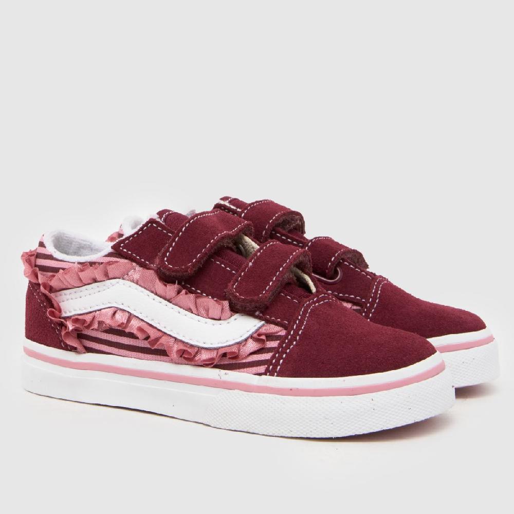 Schuh Vans Old Skool Ruffles 2V Girls Toddler In Burgundy