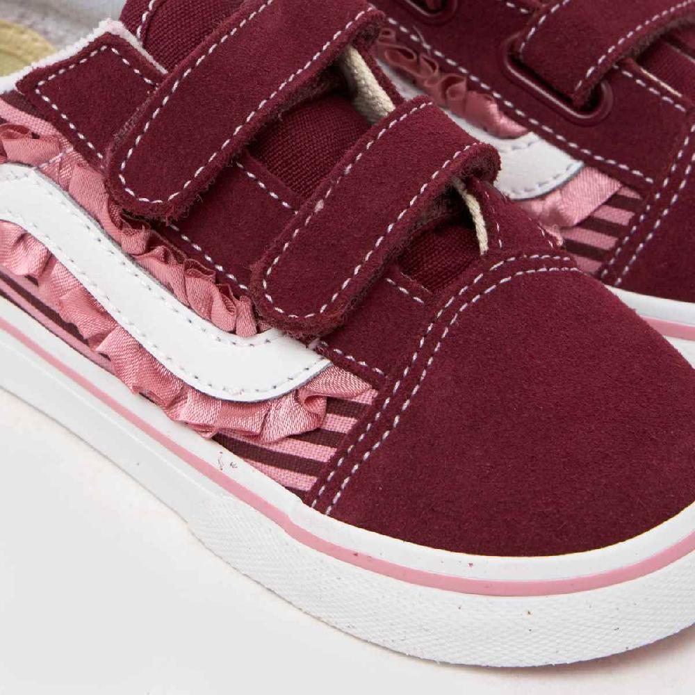 Schuh Vans Old Skool Ruffles 2V Girls Toddler In Burgundy