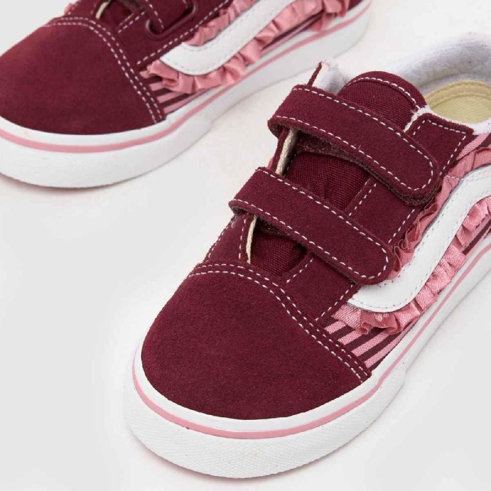 Schuh Vans Old Skool Ruffles 2V Girls Toddler In Burgundy