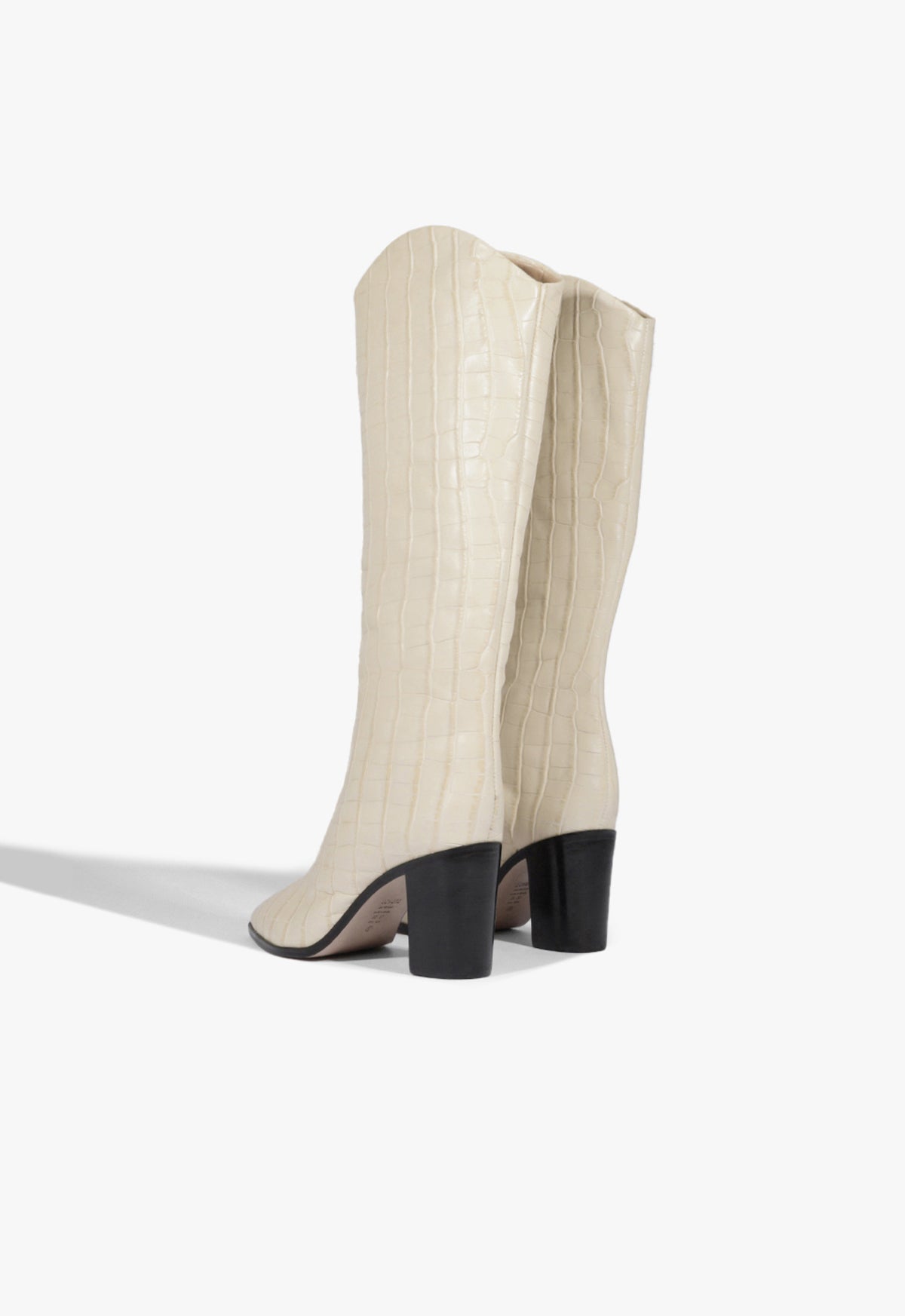 Schutz Maryana Block Crocodile-Embossed Leather Boot