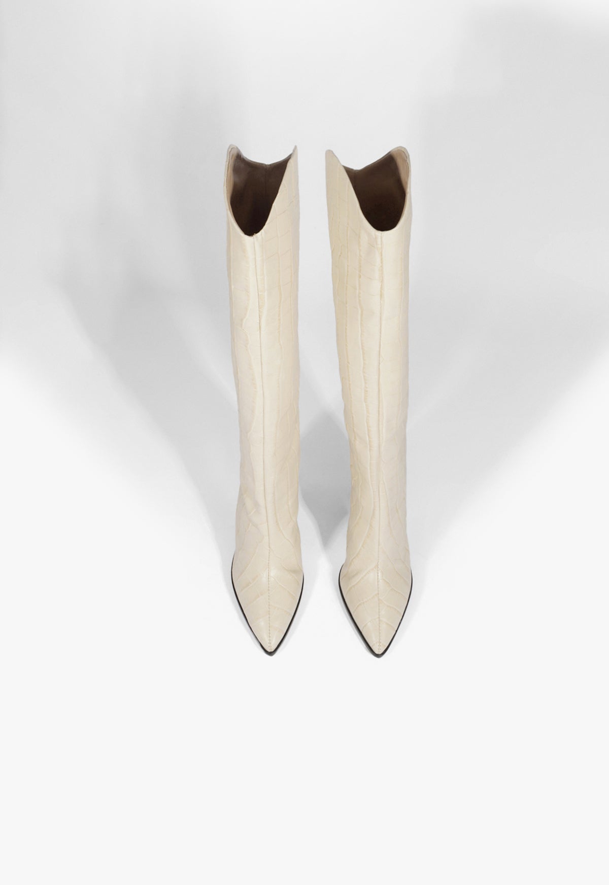Schutz Maryana Block Crocodile-Embossed Leather Boot