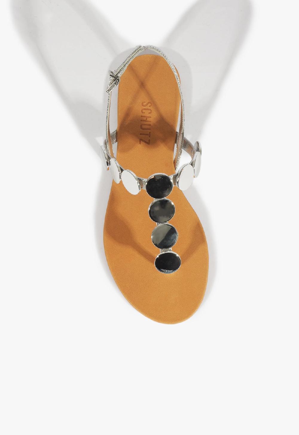 Schutz Acacia Silver Leather Sandal