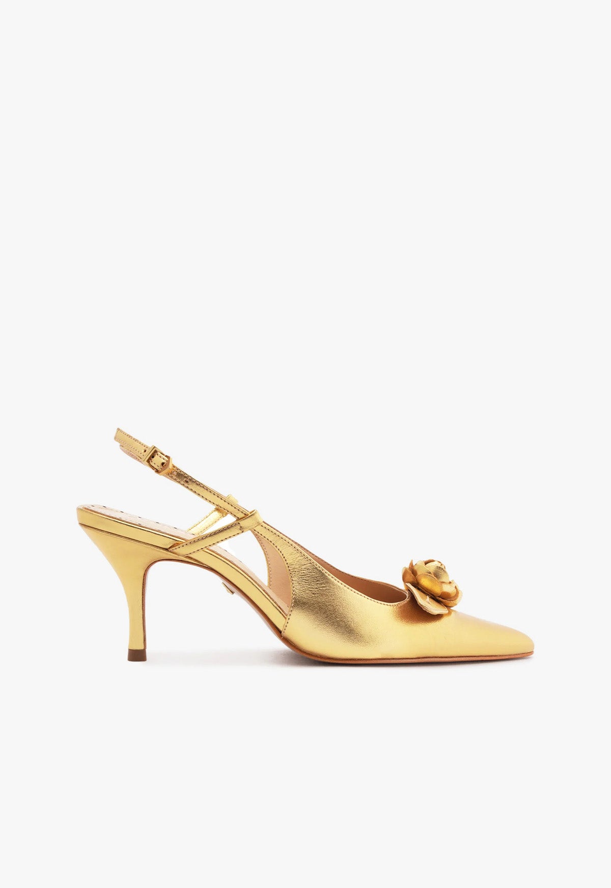 schutz Alma Sling Metallic Leather Pump
