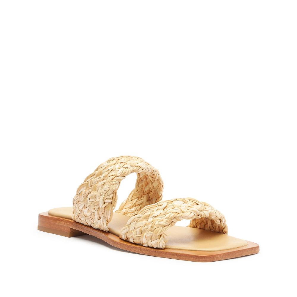 Schutz Amani Straw Flat Sandal