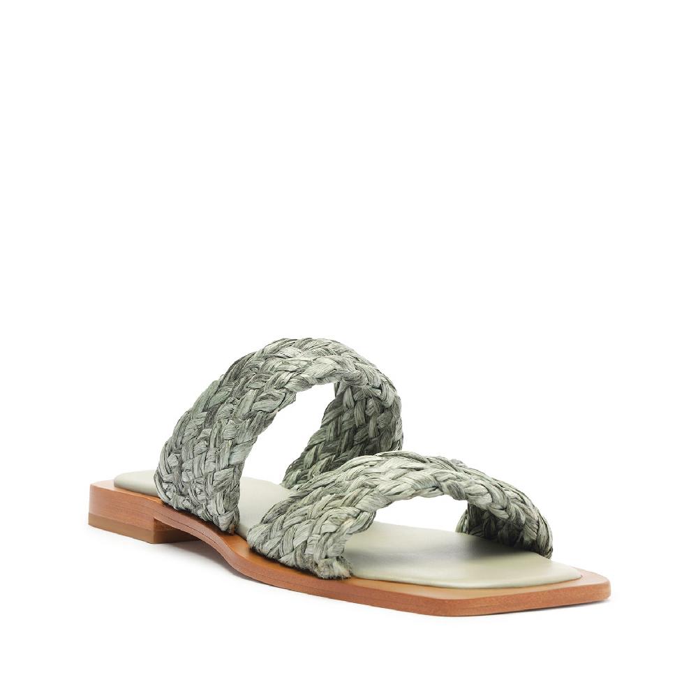 Schutz Amani Straw Flat Sandal