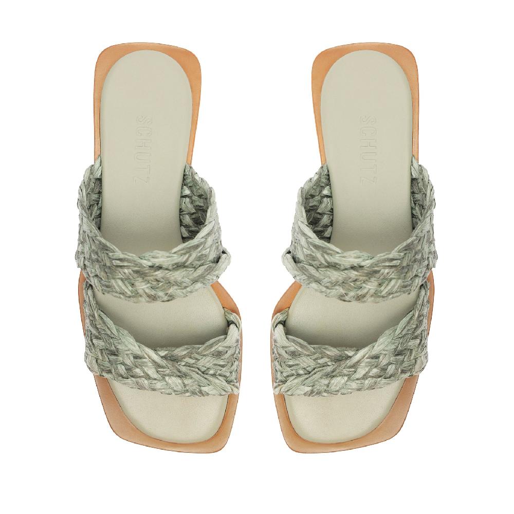 Schutz Amani Straw Flat Sandal