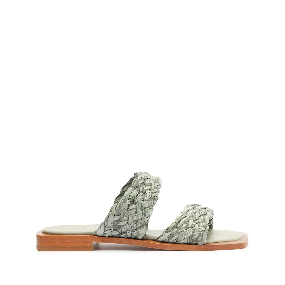 schutz Amani Straw Flat Sandal