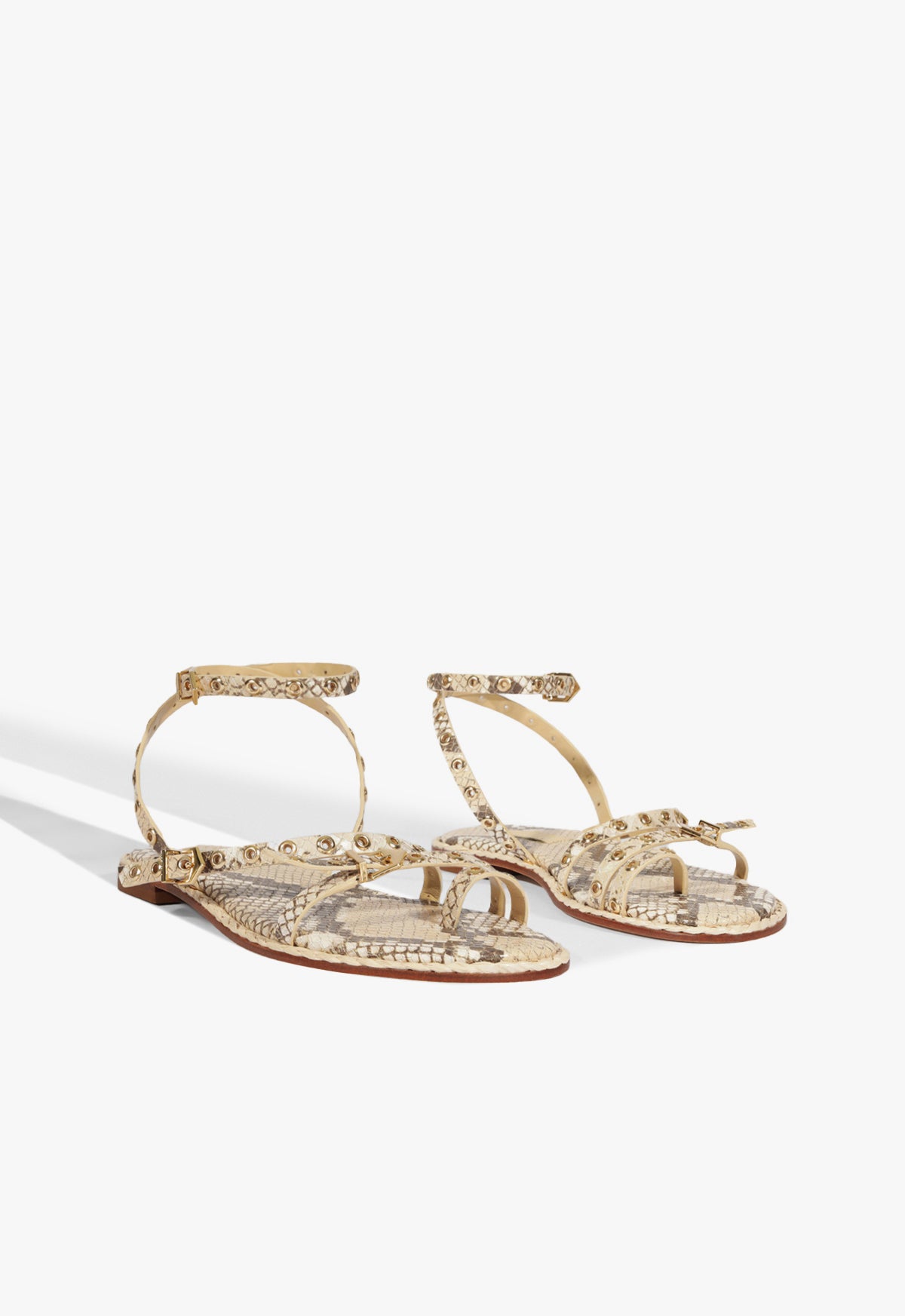 Schutz Annete Animal Print Leather Sandal