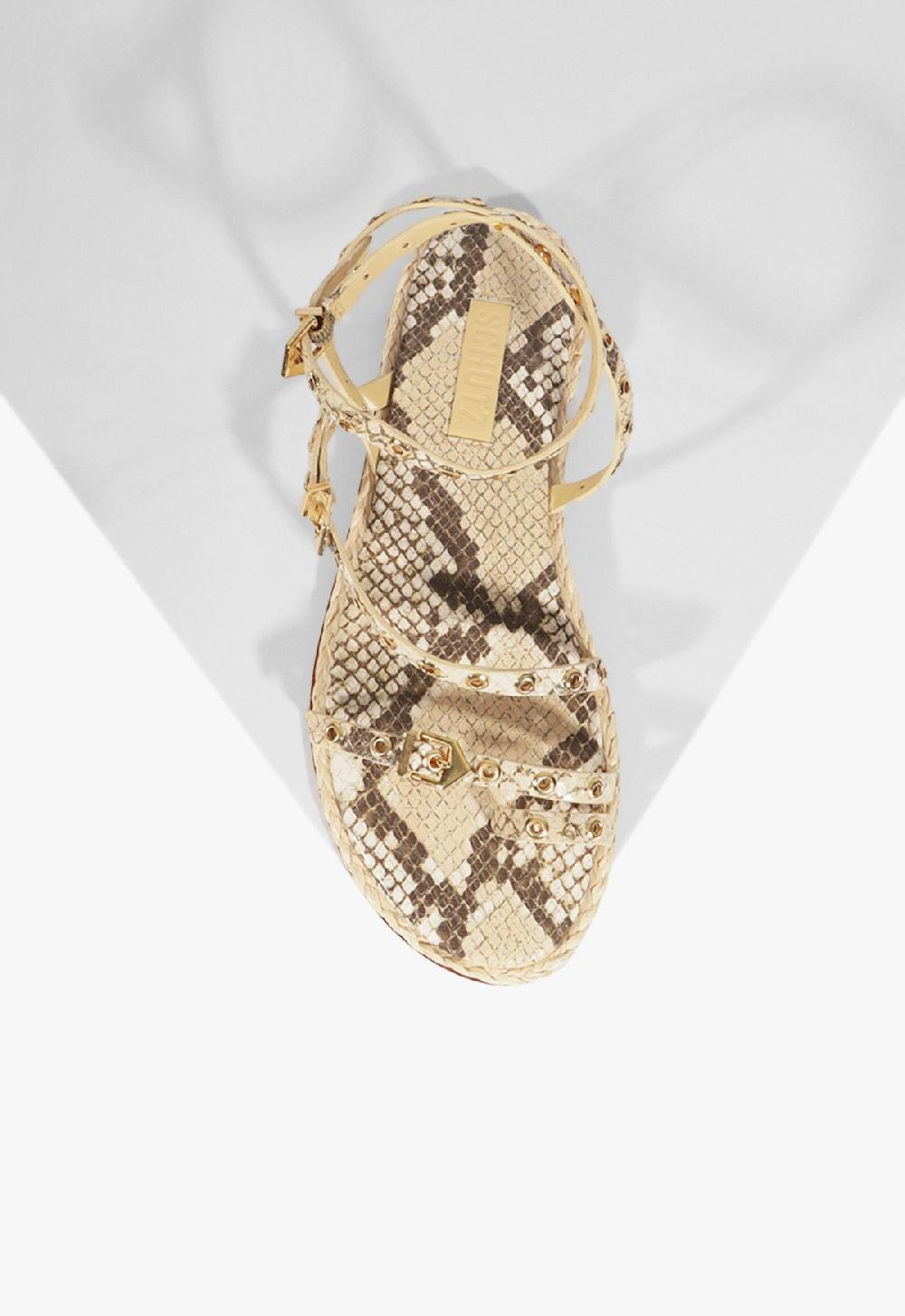 Schutz Annete Animal Print Leather Sandal