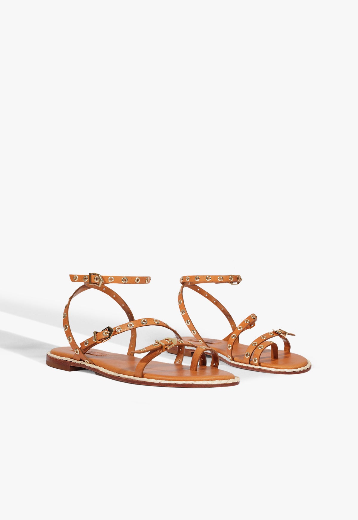 Schutz Annete Brown Leather Sandal