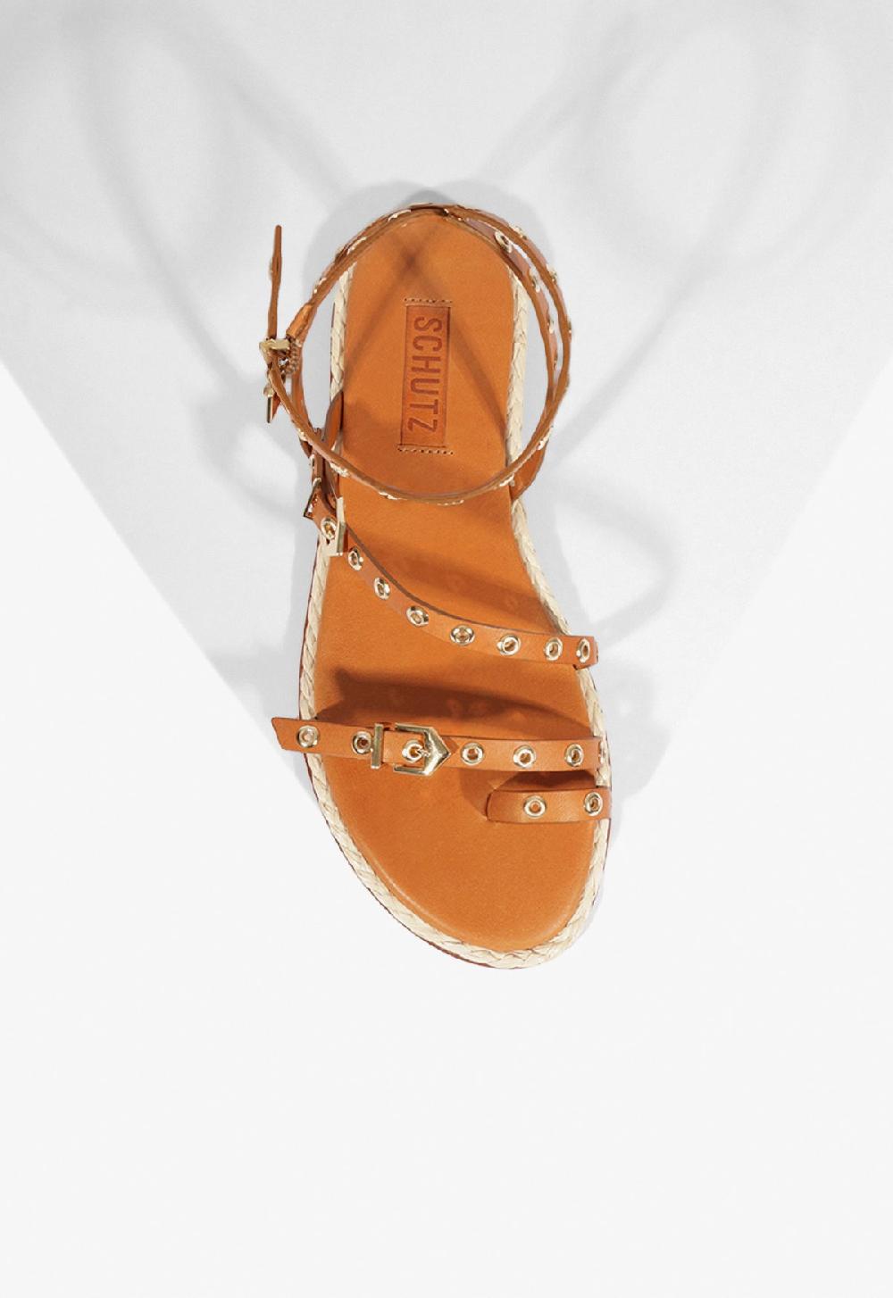 Schutz Annete Brown Leather Sandal