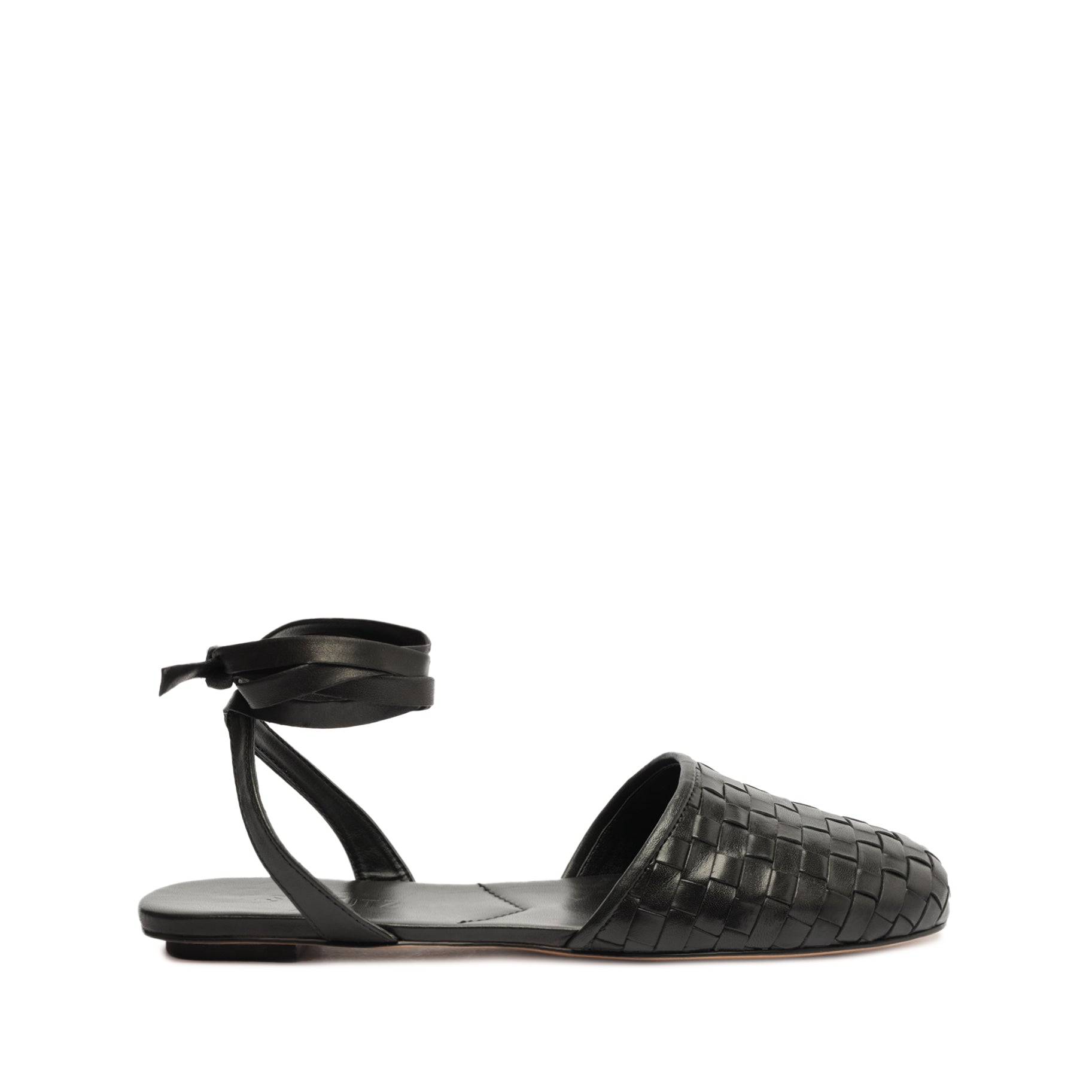 schutz Ariel Woven Leather Flat