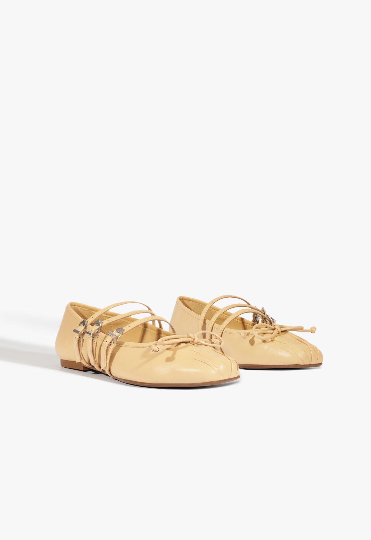 Schutz Arissa Beige Leather Ballet Flat
