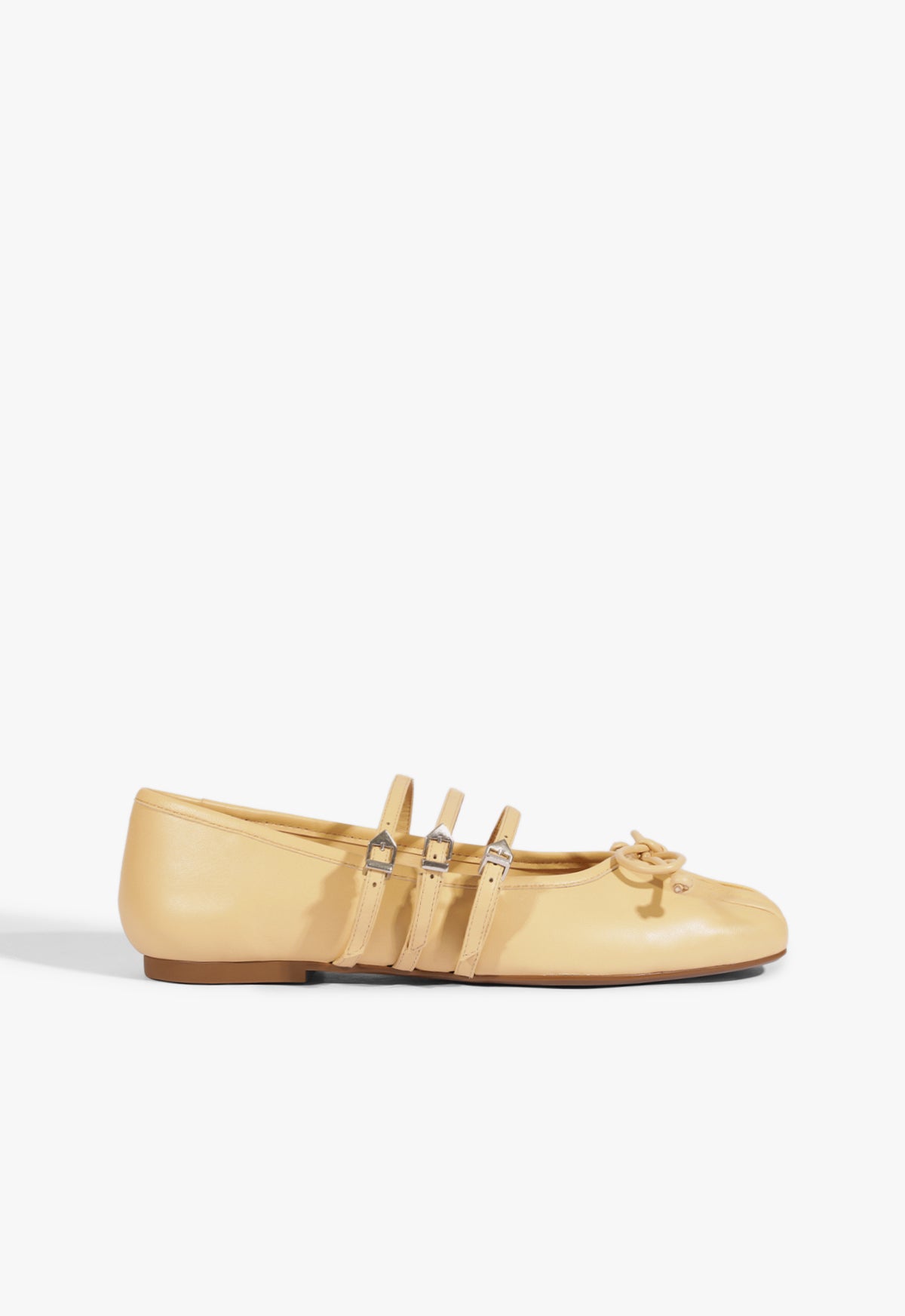 schutz Arissa Beige Leather Ballet Flat