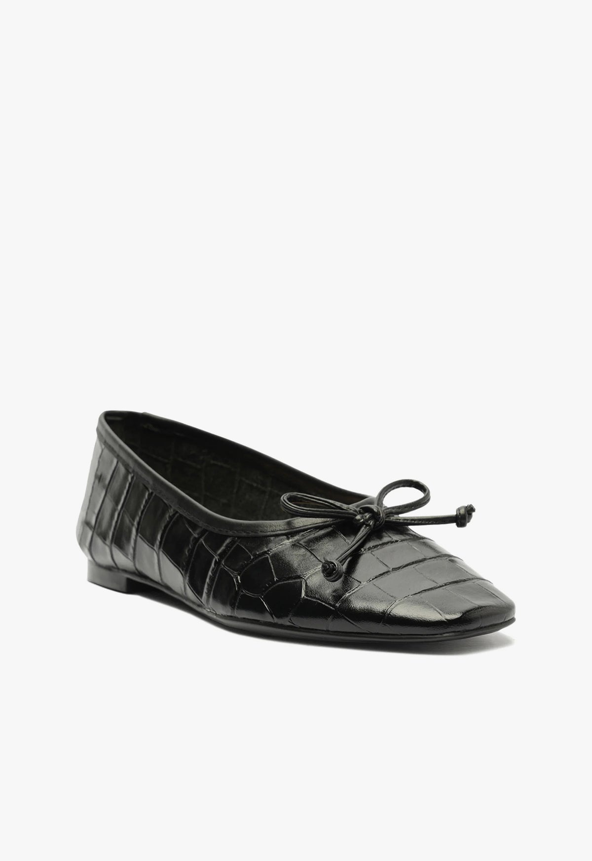 Schutz Arissa Black Leather Ballet Flat